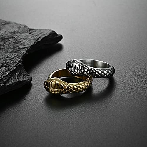 zmijski prstenovi od nehrđajućeg čelika za žene i muškarce Punk Vintage Zlatni srebrni zmijski prsten retro punk životinjski prstenovi