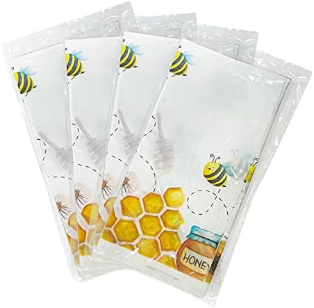 PYCALOW BEE PARTY TABLECLOTH - 4 PACK 86 '' X 52 Pčelinje rođendanske zalihe za bumblebee tematski medeni pčelinji dan ukrasa za tuširanje