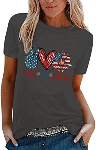 Ženske majice kratkih rukava širokog kroja, ženska ležerna majica s printom Dan neovisnosti s ljubavlju, Ženske košulje kratkih rukava