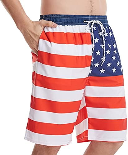 Muške plaže kratke hlače Dan neovisnosti tiskani ljetni sport brzo sušenje labave ležerne ploče za plivanje kratke hlače