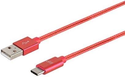 Kabel Monoprice USB 2.0 Type-C - Type-A za punjenje i sinkronizaciju s najlona оплеткой - 10 metara - Crvena, brzo punjenje, aluminijske