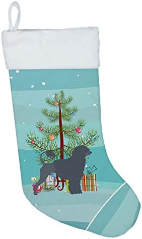 Caroline's Treasures bb2986cs Portugalski vodeni pas Sretan božićno drvce Božićna čarapa, kamin viseće čarape božićna sezona dekor