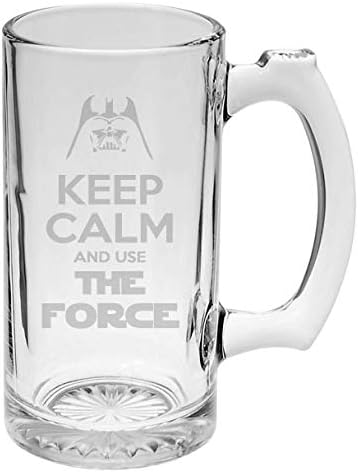 Tonupdecals održavaju mirnu i koriste silu Darth Vader Star Wars inspirirani od 16 oz, ručno izrađenog urezanog pivskog šalice Stein