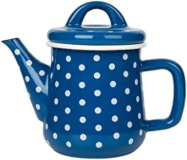 Kutdyk Blue Polka Dot Emajl za kavu lonac 600 ml čajnik za čajnik za kuhinju dnevnu sobu popodnevni čaj za čaj