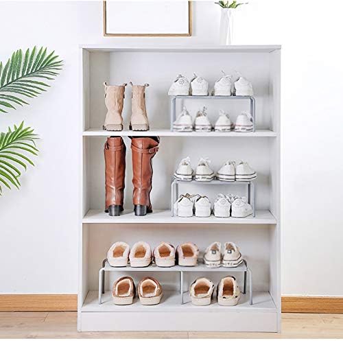 ZEELYDE SECH STALK, 2-PC skalabilan 2 sloj plastične ormariće za cipele Shelf Garderob Garderobe Dormory dnevni boravak siva 35.5x24x15.5cm