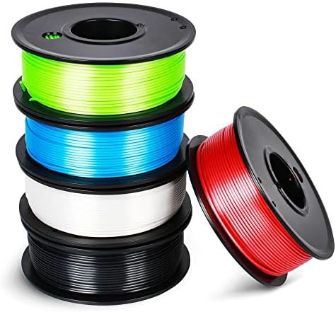 Dreetino Silk 3D printer filament, PLA 3D tiskarski filament 1,75 mm paket +/- 0,02 mm, 3D materijal za ispis 250G X5 Spool 1,25kg/2,76LB