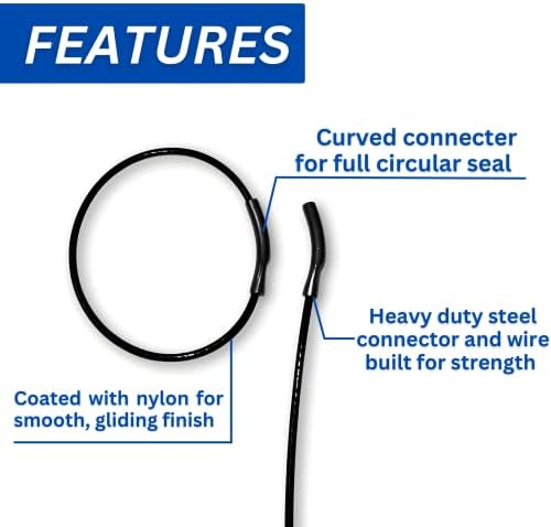 CDM napajanje 5,5 crni najlon presvučen čelični prsten od čelične žice s zakrivljenim brtvama s teškim opskrbom, pečat za privjesak