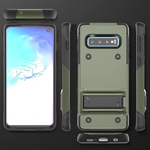 YMHXCY Galaxy S10 Slučaj Samsung S10 Slučaj sa stajalicom i 2 pakiranja Fleksibilni TPU film+2 zaštitnik leće, [vojni stupanj] Poklopac