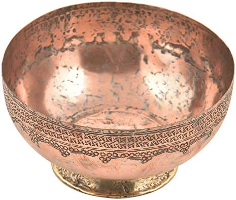 Indijska polica vokalforlokalna ručno izrađena ručna ručna ručna urezana uzorak na rubu zdjele