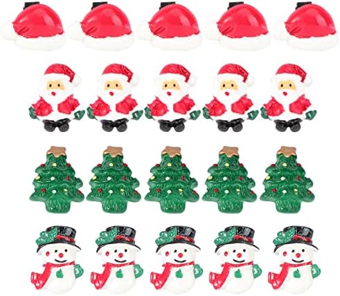 ChrisSas dekor božićna cipela čari o raznim stil: 20pcs šarke za cipele kopče xmas snjegović Djed Mraz drveni šešir šešir ukras cipela