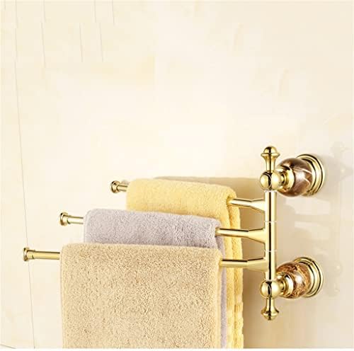 Gretd Antique bakreni zlatni stalak za ručnike luksuzni kristal i dijamantni ručnički traka zidni pribor za kupaonicu (boja: zlato,