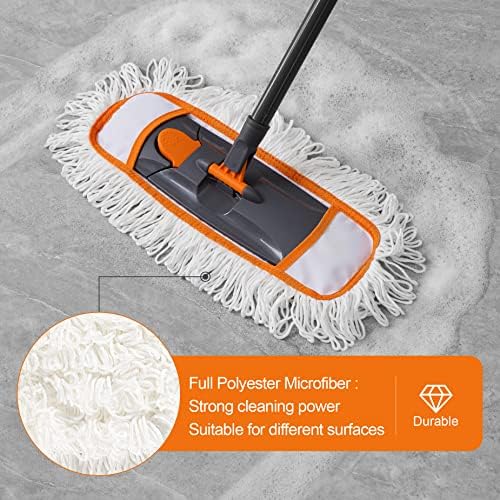 Čistoće prašine za čišćenje poda za čišćenje s različitim jastučićima za pranje mikrovlakana i proširiva dugačka ručka 55 ”, multifunkcionalna