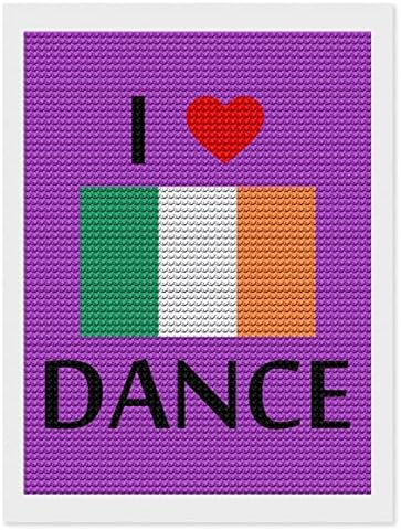 Obožavam irski ples prilagođeni dijamantni setovi za slikanje boja Art Slika po brojevima za ukrašavanje zida u kući 12 x16