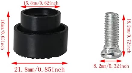 DGBRSM 3PC -ovi Ubacivanje vrata zaustavni gumeni vrh Zamjena crne gumene gumene čep za gumene vrhove s vijcima za zaustavljanje vrata