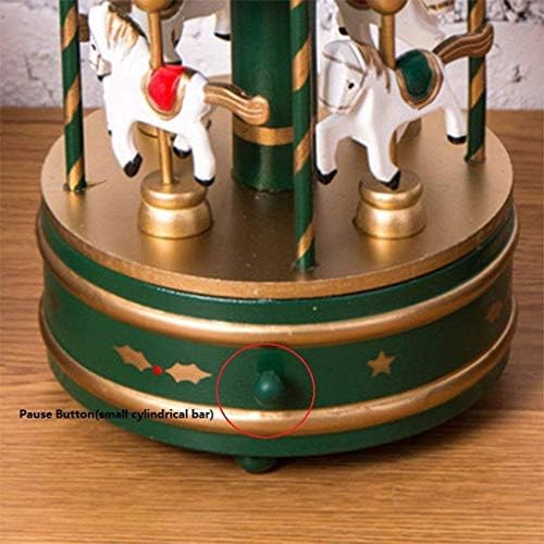 N/Drvena muzička kutija Karousel, konj za veselje 4PCS, Dan Valentina rođendanski poklon za djevojčice, ljubavničke prijatelje i djecu