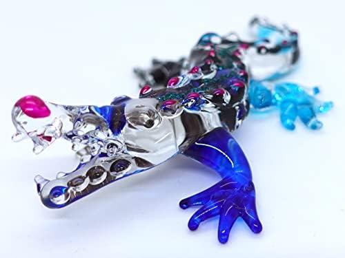 Sansukjai Crocodile/Alligator Minijaturne figurice životinje ručno ispuhani staklo Kolekcionarski poklon Ukraćivanje