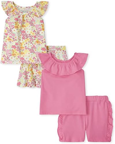 Dječje mjesto za bebe mališani za djevojčice, a kratke hlače i kratke hlače, cvjetni/u ružičastom 2-paku, 2t