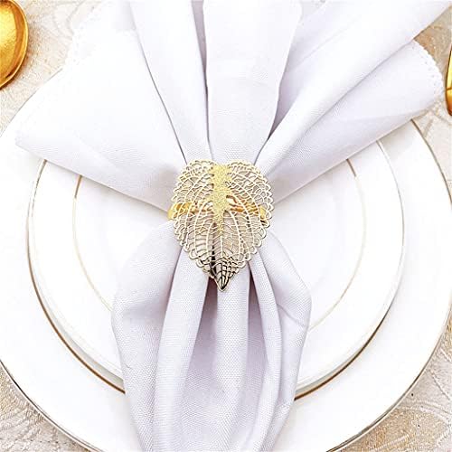 Cujux 10pcs trgovina posuđa za stol za zlatni list ubrus u salvetu kineska salveta za salveti prsten metal (boja: a, veličina