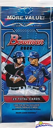 2022 Bowman MLB BASEBALL EKSKLUZIVNA Tvornica zapečaćena Jumbo Fat Pack sa 19 karata! Potražite rookie kartice i automatske autote