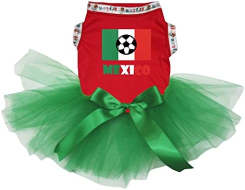 Nogometna zastava Petitebella Meksiko crvena košulja tirkizno zelena Tutu haljina za štene