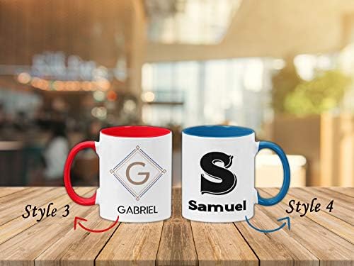 Personalizirana šalica za muškarce, prilagođena keramička šalica za kavu s inicijalima