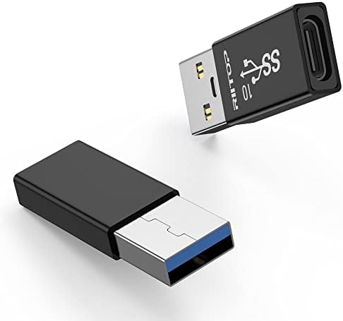 RIITOP USB 3.1 A do C Adapter [dvostruka strana 10Gbps], USB tipa C žensko u muški konektor [Black]
