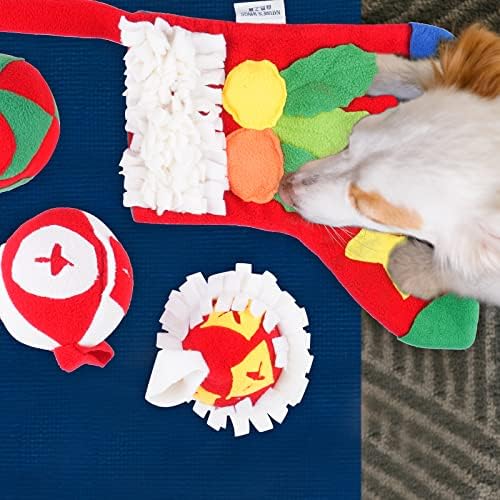 Podloga za njuškanje pasa, set od 4 božićne čarape, lopta, šešir, interaktivne igračke za pse za dosadu, zagonetke za hranjenje kućnih
