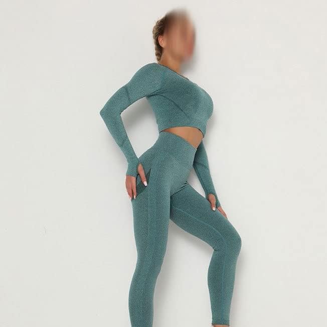 Ccbuy žene bešavna sportska odjeća joga set teretana odjeća ženska odjeća s visokim strukom gamaše gurnute u obliku dugih rukava