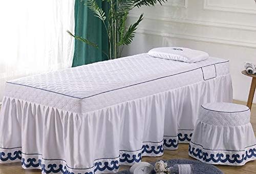 Čvrsta boja za masažu setovi lima, pokrivači s 4 komada za ljepotu salona Spa suknja pokrivač pokrivač za pokrivač jastuka pokrivač