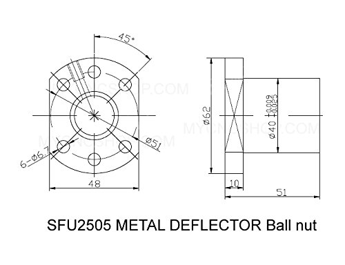 Loptu vijak FBT promjera 25 mm 2505 sa zaštitom od zazora Pojedinosti CNC stroj X Y Zkits = SFU2505 - L400 mm + Metalna lopta orah-deflektor