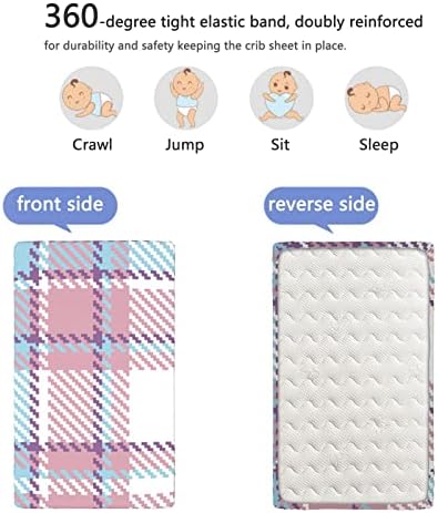 Karirani tematski opremljeni mini krevetići, prijenosni mini krevetići s kolicama mekani i prozračni plahte za krevetiće-babice za