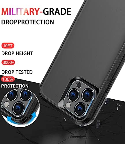 Diverbox za iPhone 13 Pro Max kućište [otpor na udarce] [DropFoit] [Zaštitnik zaslona od kalemskog stakla + zaštitnik objektiva kamere],