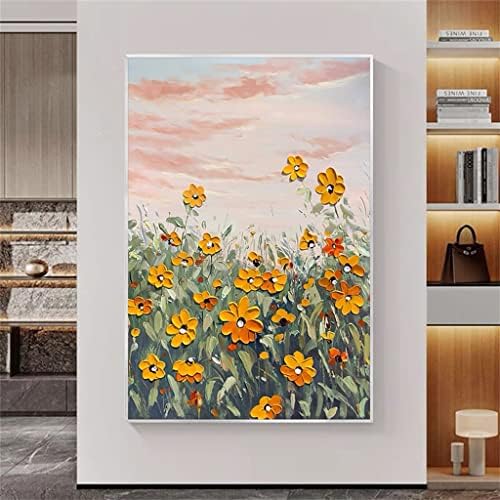 Yfqhdd cvjetno more slikanje velike veličine ručno oslikana uljana slika bez okvira bez ukrasa zid dekor