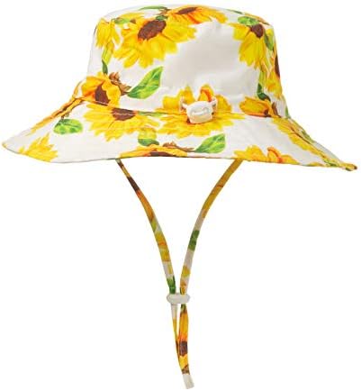 Šešir za sunčanje za djevojčice, ljetni šešir za plažu sa zaštitom od sunca od 50+, podesiv na otvorenom, Široki obod, Šeširi za bebe