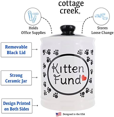 Cottage Creek Kitten Fond Piggy Bank, Squoy Stag, pokloni ljubitelja mačaka, mačji pokloni za ljubitelje mačaka