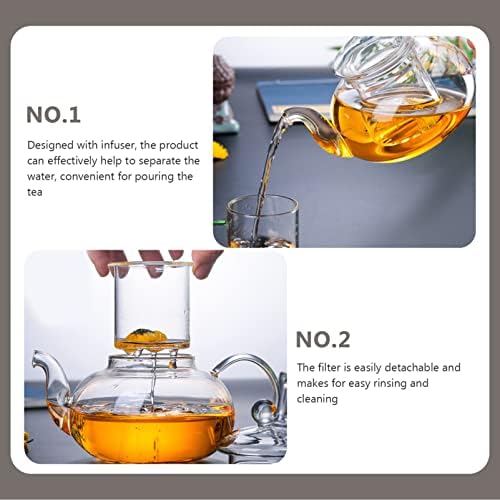 Čaj za infuziju čist stakleni čajnik s infuserom 400ml čajnik čaj sa strmijim čajnim pločama čaj vrući čaj labavi listovi za čaj za