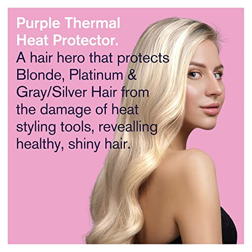 Podebljana uniq ljubičasta toplina zaštitna i ljubičasti snop šampona. Formulirano za plavušu, platinu, pepeo i srebrna/siva kosa.