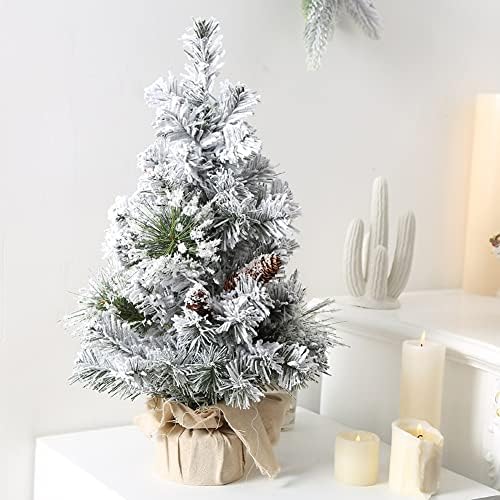 15.75/11.82inch Desktop Mini božićno drvce Bijeli snježni borov konus Osjetio mini Xmas Tree Home Party Nova godina ukras