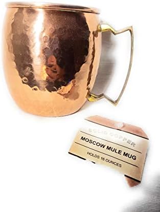 Čekirani bakreni moskovski mule ručno izrađeni od čistog bakra, mjedena ručka čekirana moskovski mule šalica/čaša 16 unce, set