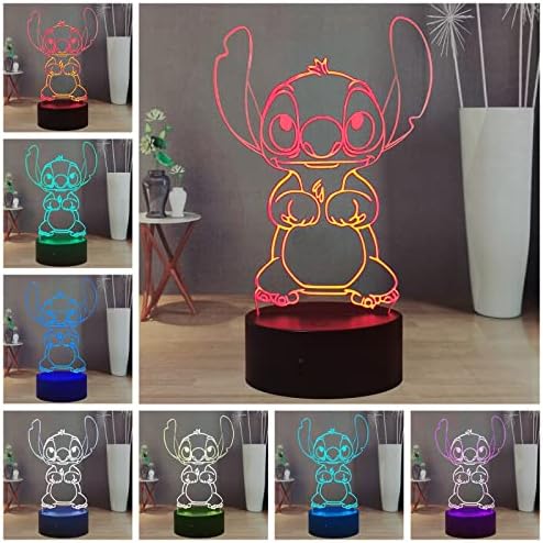 Noćno svjetlo, Anime figurica, 3-inčna LED Svjetiljka, 16 boja ukrasa noćne svjetiljke s daljinskim upravljačem, Stolna svjetiljka,