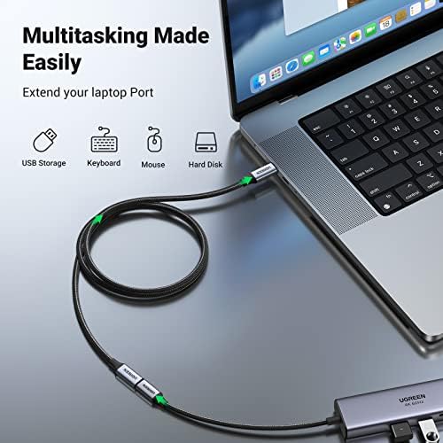 UGREEN USB C Extension kabel 3,3ft, USB C 3.2 Extender Nylon Pleted Type C mužjak na žensku kabel 100W punjenje 10Gbps Transfer kompatibilan
