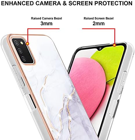 Monwutong futrola za telefon za Samsung Galaxy A03S, mekani TPU + IMD mramorni uzorak za djevojčice, s pokrivačem za zaštitu kamere