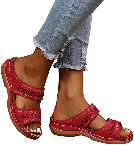Yhiwu sandale žene drevna ljetna ležerna klizanja na klinovima sandale meka donje prozračne papuče udobne klizačke sandale
