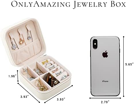 Samomaziranje bijelog organizatora nakita od 2, prijenosne kutije za nakit za nakit za narukvice za ogrlicu