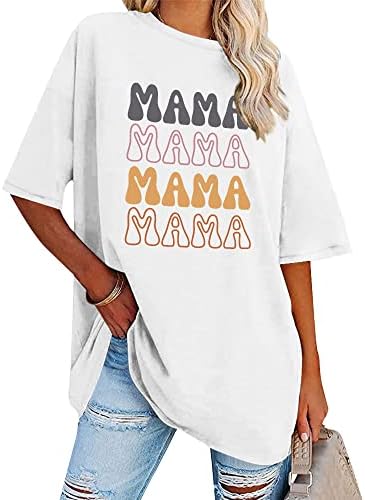 Slaki žensko mama mama majica Predimenzionirane grafičke majice za žene labave fit ljetne bluze casual mama vrhovi