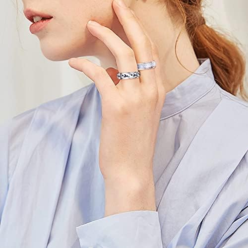 Diamday anksiozni prsten za žene spinner fidget prsten vrtoglavi prstenovi od nehrđajućeg čelika s perlicama fidget prsten za anksioznost