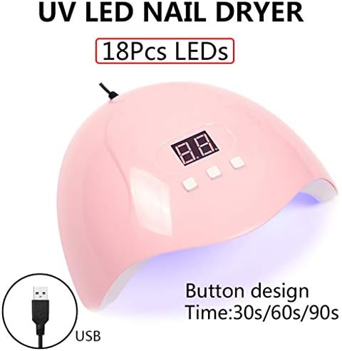 SSDXY 54W UV LED svjetiljka za nokte, sušilica za sušilo za nokte za sušilo za sušenje lampica 18 LED -a kuglice/senzor, 3 timera automatski