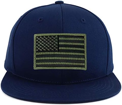 Armycrew maslina američka zastava zakrpa mlade veličine Flatbill Snapback bejzbol kapa