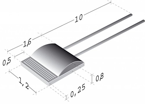 Inovativni senzor tehnologija -platinasti senzor temperature P1K0.161.6w.Y.Y.010, 1000 ohm, 1,6x1,2 mm, -200 ° C do 600 ° C 1/3 DIN