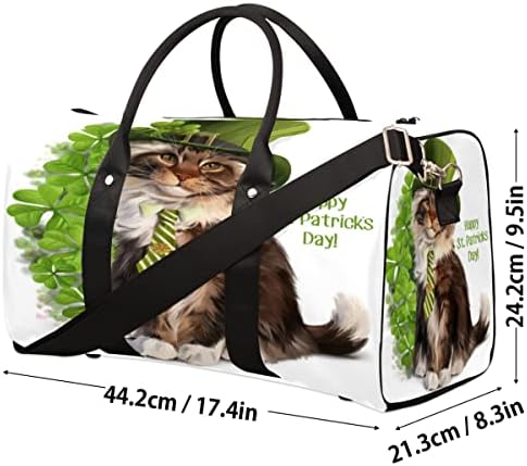 Travel Duffel Bag Cat Leprechaun akvarel Sport Sport Torba Torba Weekender preko noći Torba Nastavite na torbi treniranje ramena za
